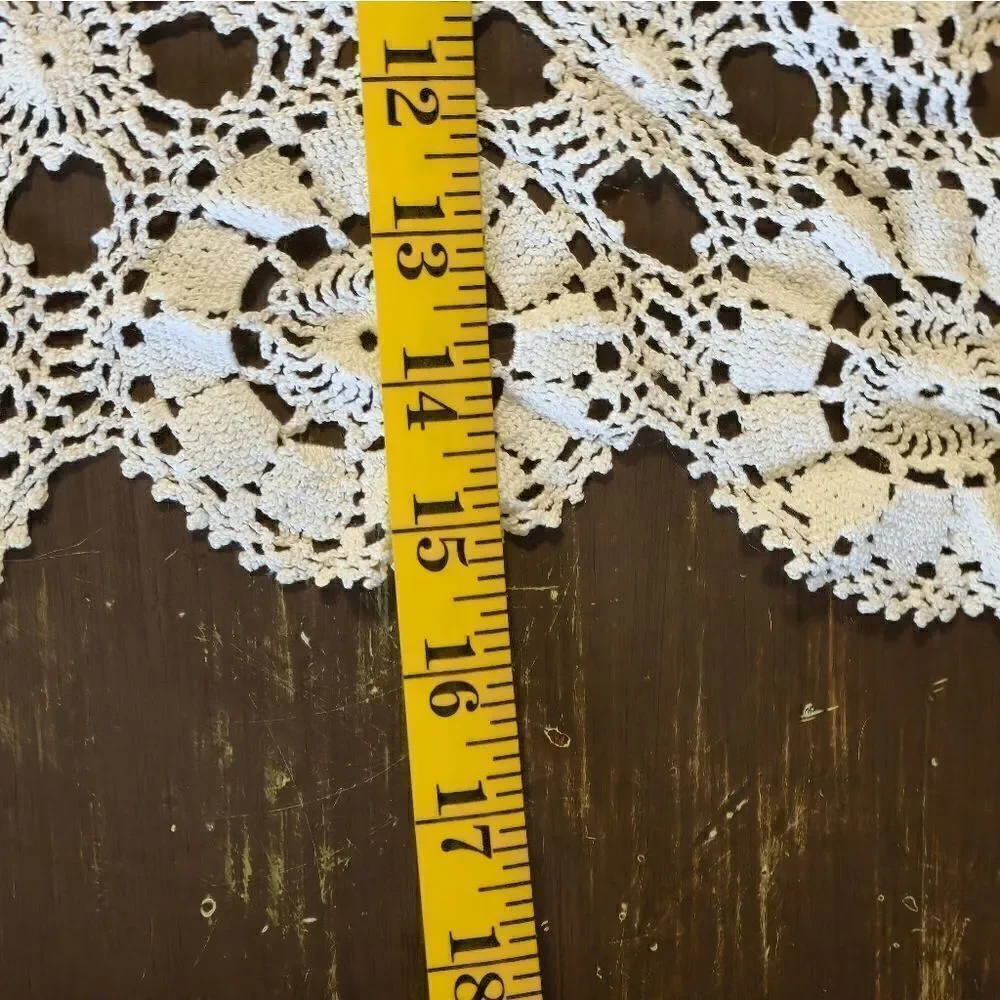 Vintage crocheted lotus diamond pattern doily